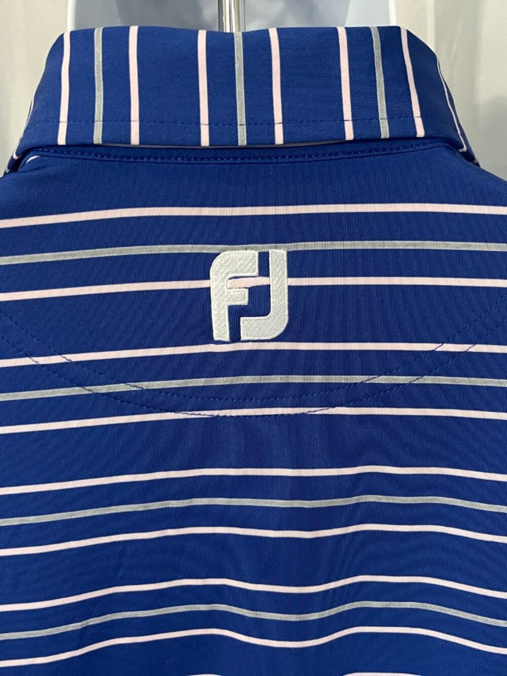 ⛳ FootJoy FJ Men’s Blue Gray Pink Performance Golf Polo Shirt M 🏌️